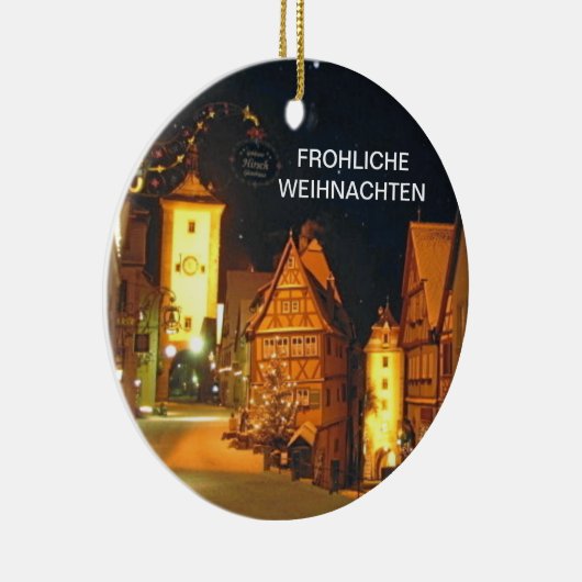 FROHLICHE WEIHNACHTEN (MERRY CHRISTMAS) KERAMISCH ORNAMENT (Rechts)