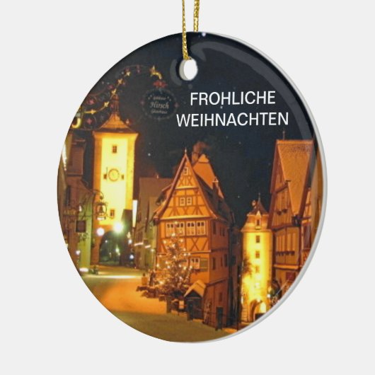 FROHLICHE WEIHNACHTEN (MERRY CHRISTMAS) KERAMISCH ORNAMENT (Links)
