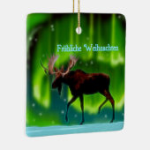 Frohliche Weihnachten - Northern Lights Moose Keramisch Ornament (Rechts)