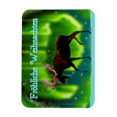 Frohliche Weihnachten - Northern Lights Moose Magneet (Verticaal)