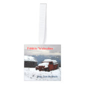 Fröhliche Weihnachten - Old Red Truck Decoratie (Voorkant)