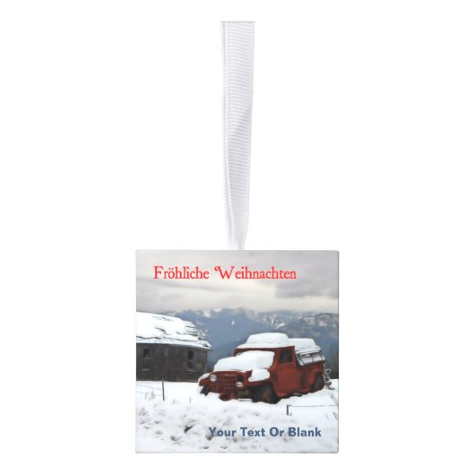 Fröhliche Weihnachten - Old Red Truck Decoratie (Rechts)