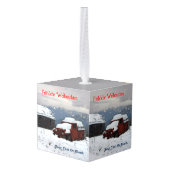 Fröhliche Weihnachten - Old Red Truck Decoratie (Achter hoekig)