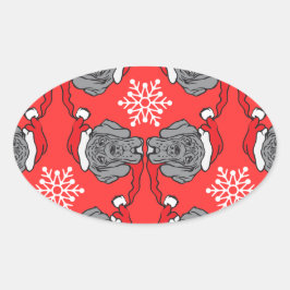 Fröhliche Weihnachten! Ovale Sticker