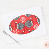 Fröhliche Weihnachten! Ovale Sticker (Envelop)