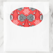 Fröhliche Weihnachten! Ovale Sticker (Tas)