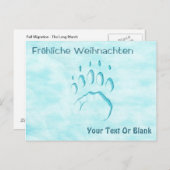 Fröhliche Weihnachten - Polar Beer Paw Print Briefkaart (Voorkant / Achterkant)