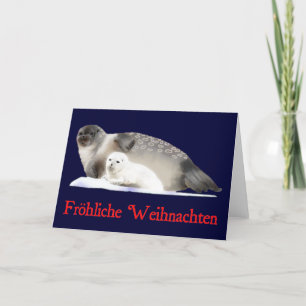 Frohliche Weihnachten - Ringed zegel Feestdagen Kaart