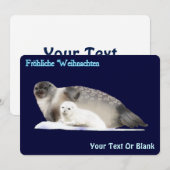 Frohliche Weihnachten - Ringed zegel Feestdagenkaart (Voorkant / Achterkant)