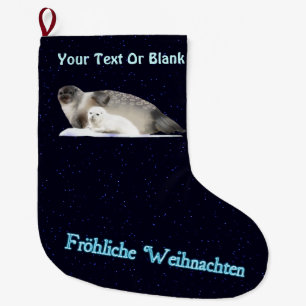Frohliche Weihnachten - Ringed zegel Grote Kerstsok
