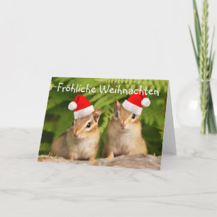 Fröhliche Weihnachten Santa Baby Chipmunks Card Feestdagen Kaart
