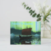 Fröhliche Weihnachten - Vikingschip Briefkaart (Staand voorkant)