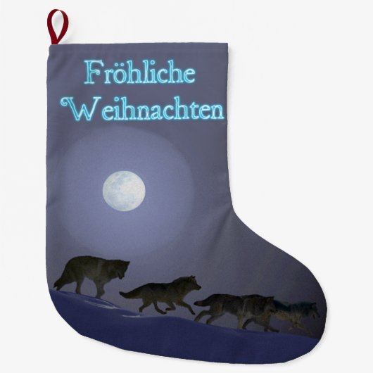 Frohliche Weihnachten - Wolf Pack Grote Kerstsok (Voorkant)