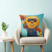 Fröhlicher Baumeister – Gelber Held mit Hammer   Kussen (Stoel)