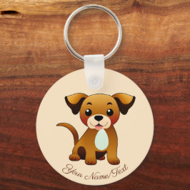 Fröhlicher, brauner Hund, sitzend -  Sleutelhanger