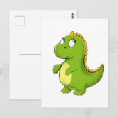Fröhlicher Grüner Dino Briefkaart (Voorkant / Achterkant)
