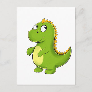 Fröhlicher Grüner Dino Briefkaart