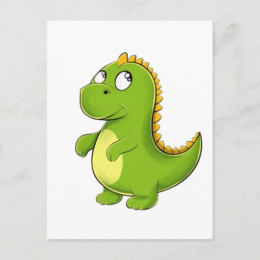Fröhlicher Grüner Dino Briefkaart (Voorkant)