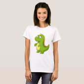 Fröhlicher Grüner Dino T-shirt (Voorkant volledig)