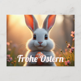 Fröhlicher Osterhase im Zauber des Frühlings Feestdagenkaart