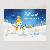 Fröhlicher Schneemann - Abendstimmung im Schnee | Briefkaart (Voorkant)