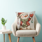 Fröhlicher Schneemann mit Weihnachtskugeln Kussen (Stoel)