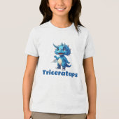 Fröhlicher Triceratops für kleine Dino-Fans Tri-Blend Shirt (Voorkant)
