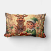 Fröhlicher Weihnachts-Elf & Rentier Kussen (Voorkant)