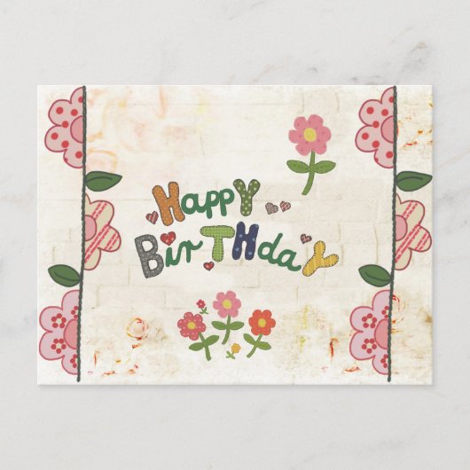 fröhliches Stickbildbild Briefkaart (Voorkant)