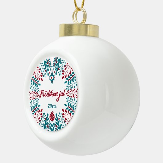 Fröiliken jul, Noord-Frisian Merry Kerstmis Keramische Bal Ornament (Rechts)