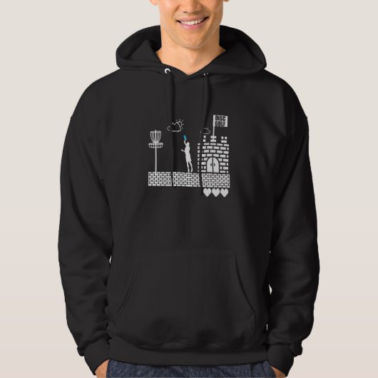 Frolf Crazy Retro 8 Bit Frisbee Discgolf Hoodie (Voorkant)