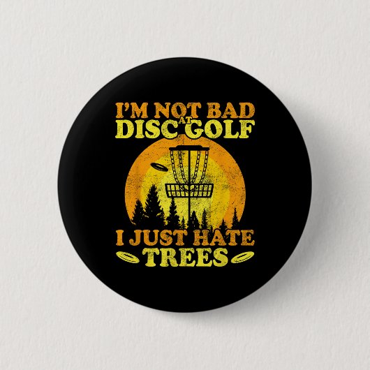 Frolf Speler Ik Haat Bomen Frisbee Disc Golf Ronde Button 5,7 Cm (Voorkant)