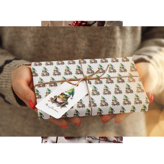 Frolic Christmas Frog Cadeaupapier