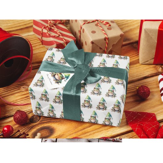 Frolic Christmas Frog Cadeaupapier