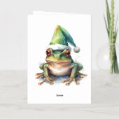 Frolic Christmas Frog, op maat Folie Feestdagenkaart (Achterkant)