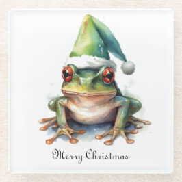 Frolic Christmas Frog, op maat Glazen Onderzetter