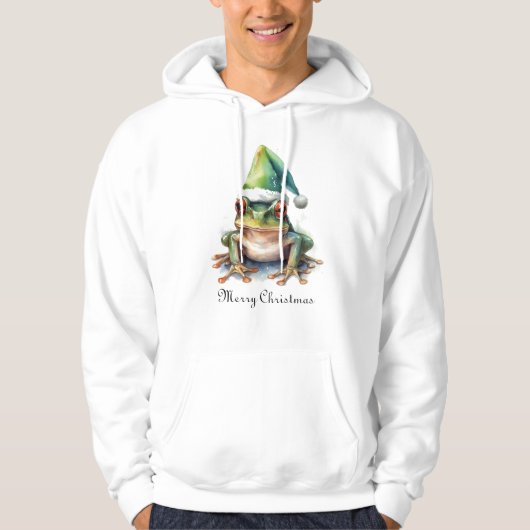 Frolic Christmas Frog, op maat Hoodie (Voorkant)
