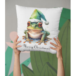Frolic Christmas Frog, op maat Kussen