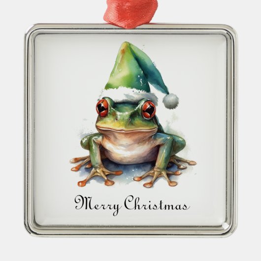 Frolic Christmas Frog, op maat Metalen Ornament (Voorkant)