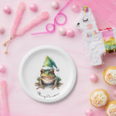 Frolic Christmas Frog, op maat Papieren Bordje (Feest)