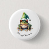 Frolic Christmas Frog, op maat Ronde Button 3,2 Cm (Voorkant)