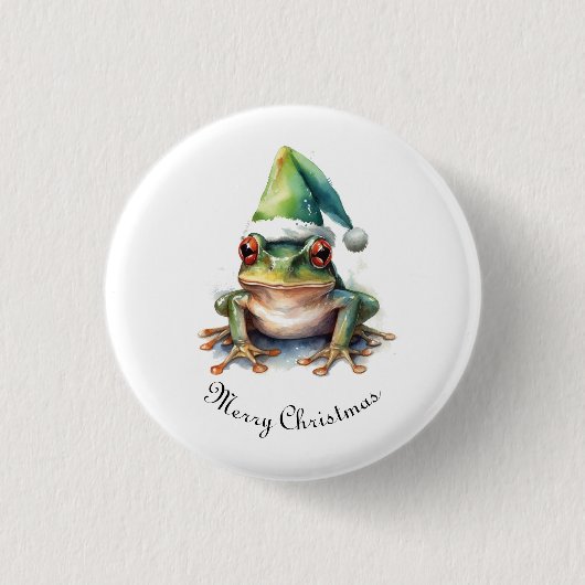 Frolic Christmas Frog, op maat Ronde Button 3,2 Cm (Voorkant)