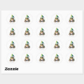 Frolic Christmas Frog, op maat Ronde Sticker (Vel)
