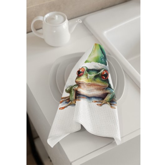 Frolic Christmas Frog, op maat Theedoek