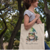 Frolic Christmas Frog, op maat Tote Bag