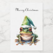 Frolic Christmas Frog, op maat Voedselcontainer Etiket (Enkel label)