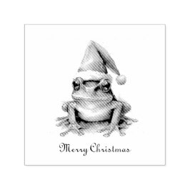Frolic Christmas Frog, op maat Zelfinktende Stempel