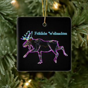 Froliche Weihnachten - Electric Moose Keramisch Ornament