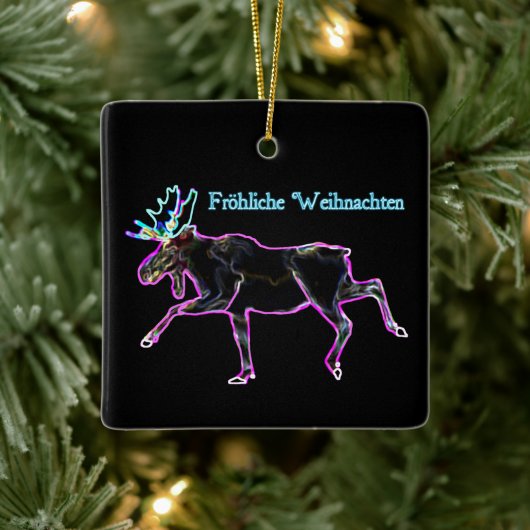Froliche Weihnachten - Electric Moose Keramisch Ornament (Boom)