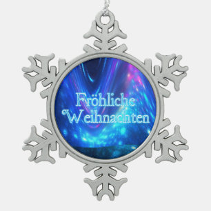 Froliche Weihnachten - Qaanaaq - Northern Lights Tin Sneeuwvlok Ornament